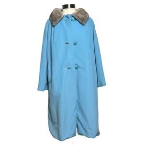 Kashmiracle 1950s Coat Women's Size 16 Faux Cashmere Old Money Classic Audrey